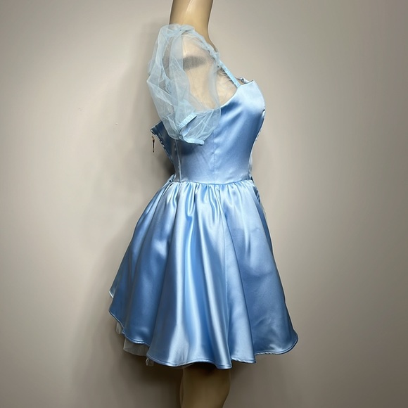 Sugar Thrillz Dolls Kill medium baby blue fluffy dress with tulle NWT - Picture 3 of 7
